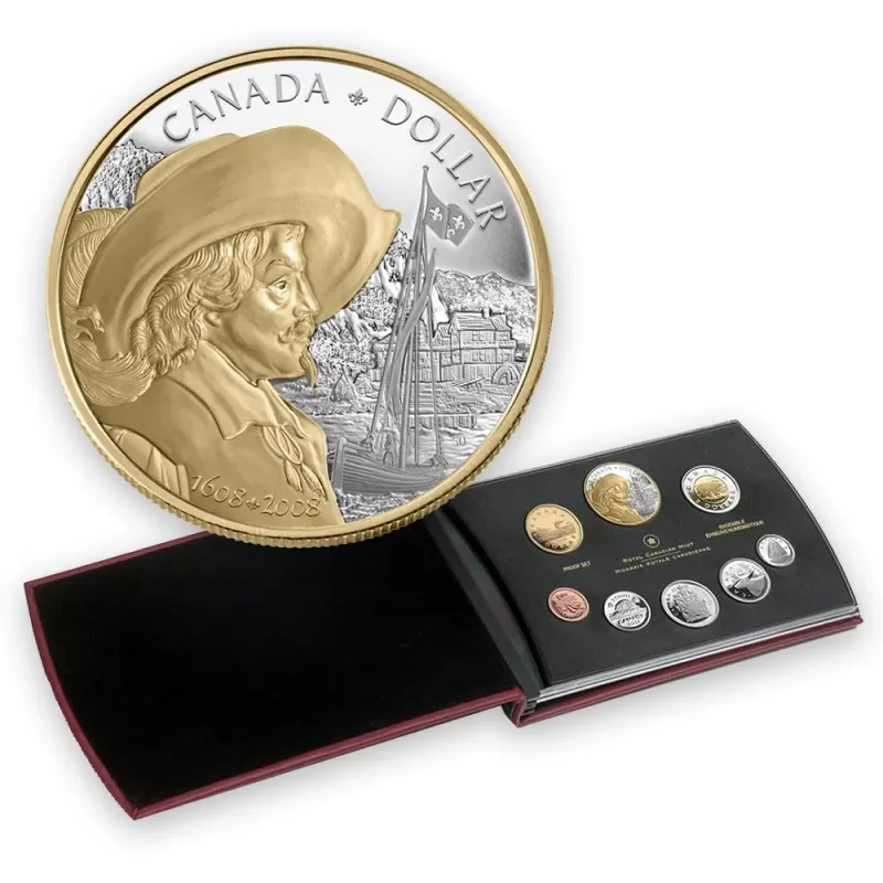 2008 Canadian Proof Double Dollar Set ft 2008 (1608-) $1 Champlain